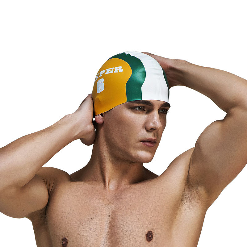 Title 3, New Professional Printed Silicone Swimming Cap ...