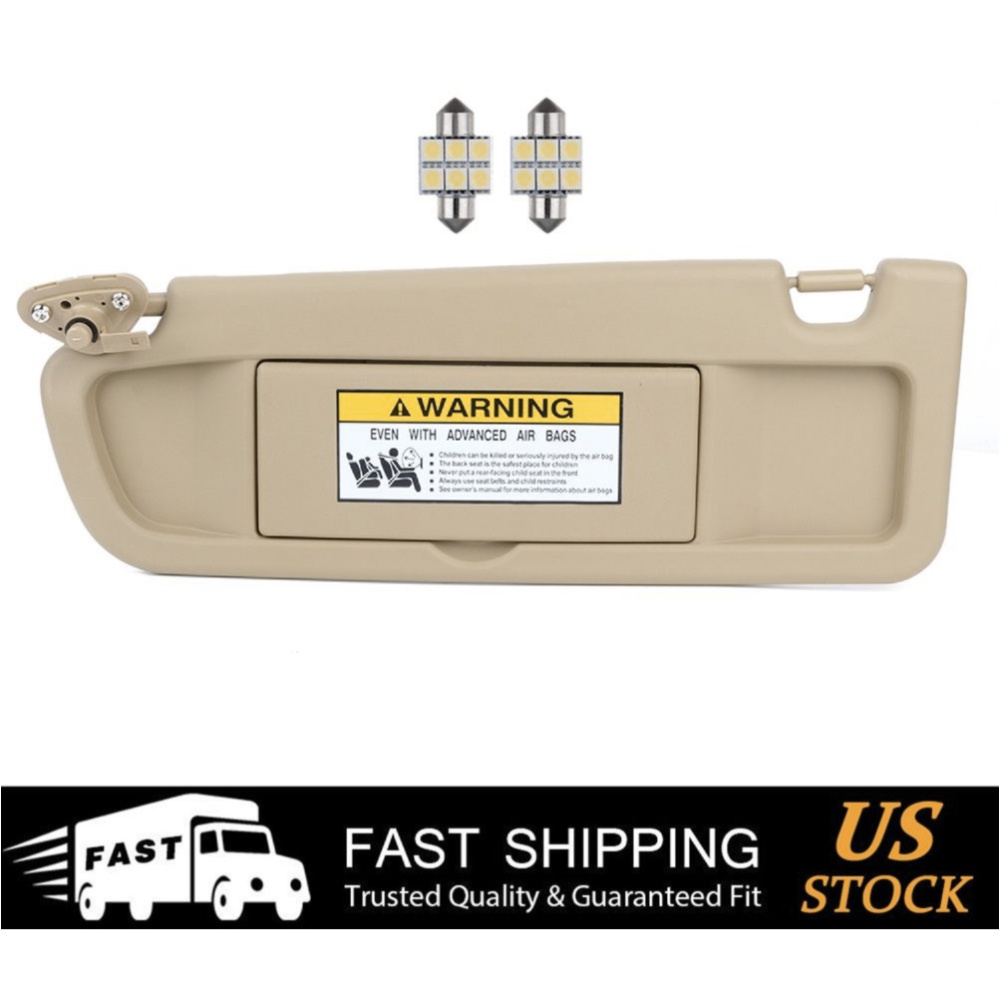 Tan Left Sun Visor For H Onda 06-08 Civic Coupe 06-08 Civic Sedan W-Mirror Light