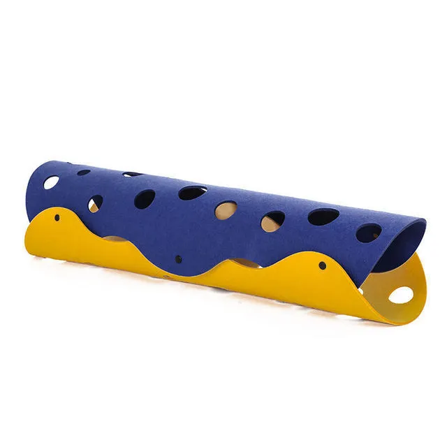 Shape shifting Cat Nest Rolling Ground Totoro Tunnel Felt Blue X Yellow - Shop at LoveMi