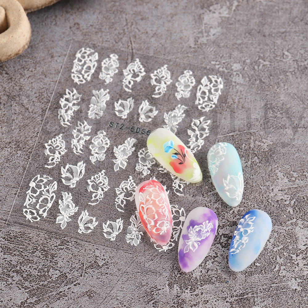 New Nail Stickers Ins5D Three-dimensional Relief Hollow Lines