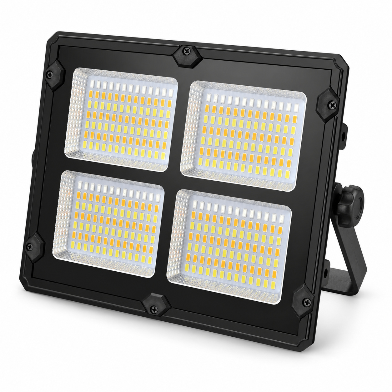 Solar Powered Rechargeable Battery Display Type C LED Flood Light W885 2 Dimmable Red Blue