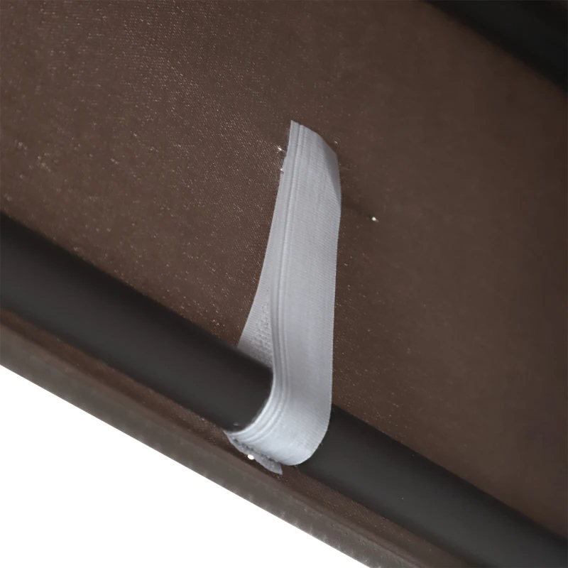 3-Seat Patio Swing Chair, Outdoor Porch Swing Glider With Adjustable Canopy, Removable Cushion, Pillows And Side Trays, For Garden, Poolside, Backyard, Brown