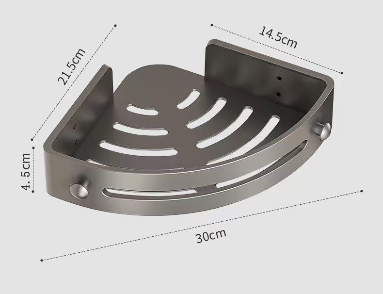 Bathroom Storage Rack, No-drill Suction Cup Wall-mounted Triangular Storage Unit For Bathroom Vanity. 3
