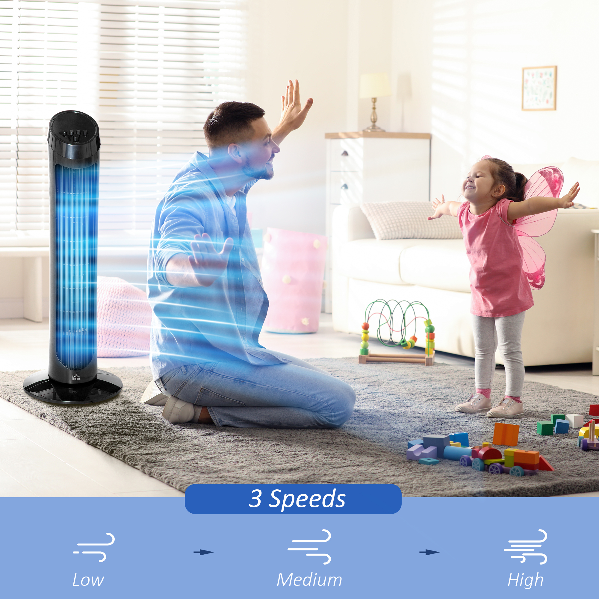 Tower Fan For Bedroom Cooling, 30 Inch Electric 70 Oscillating Fan With 3 Speed Settings, Standing Floor Fan For Home Office Indoor, Black This Product Is Prohibited From Sale On Amazon.