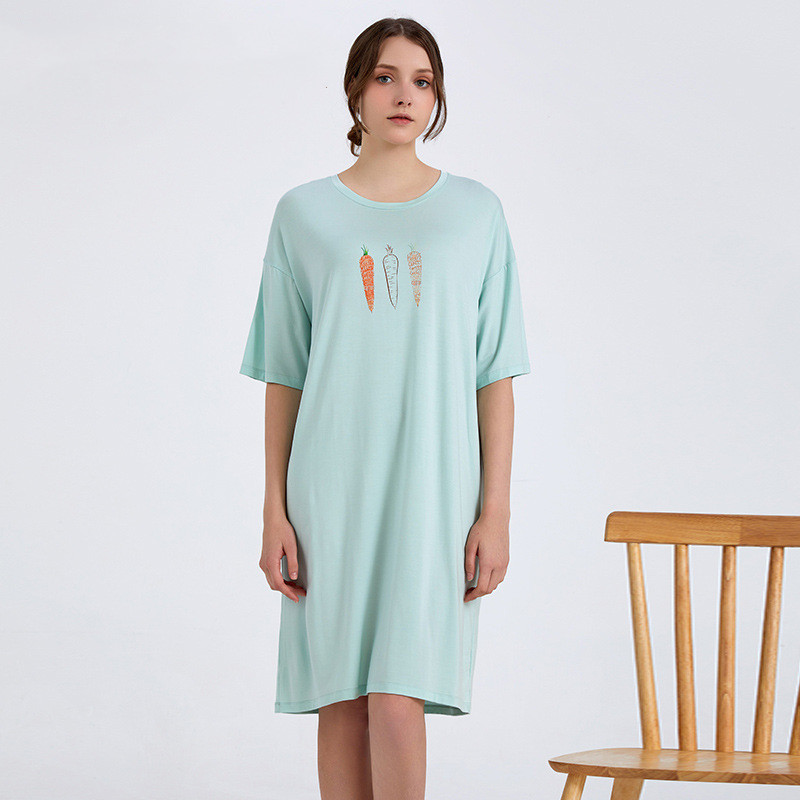 Title 6, Ladies Home Nightdress Bamboo Fiber Loose And C...