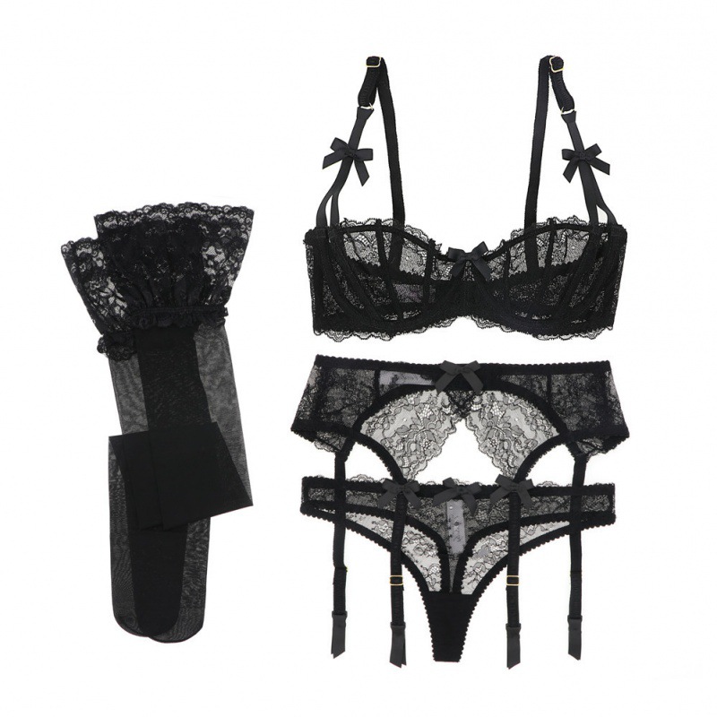 Title 7, Half Cup Lace Bra Set Women