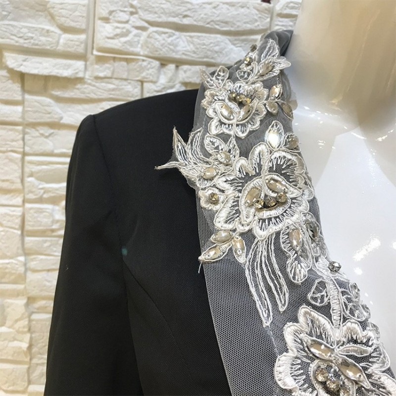 Embroidered Beaded Collar Suit Dress, picture 5 of 6