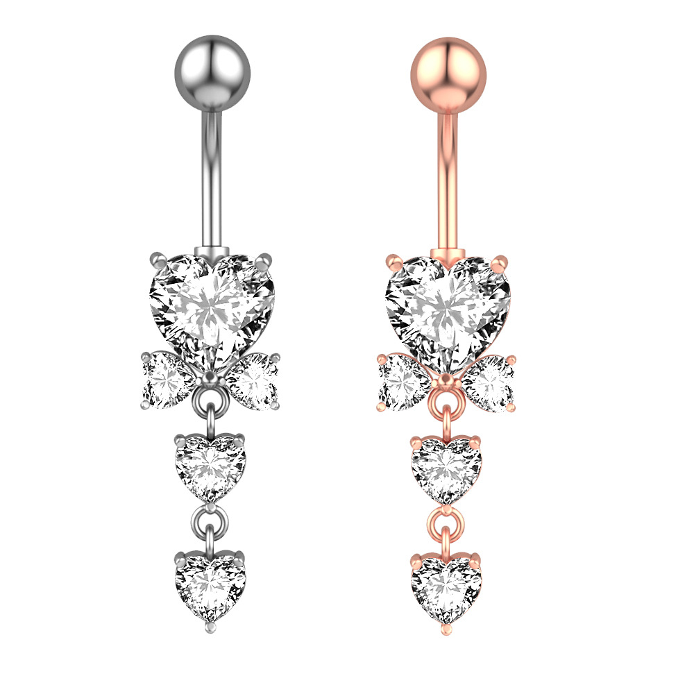 New Chain Five-pointed Star Zircon Belly Button Ring Belly Button Nail Piercing Jewelry