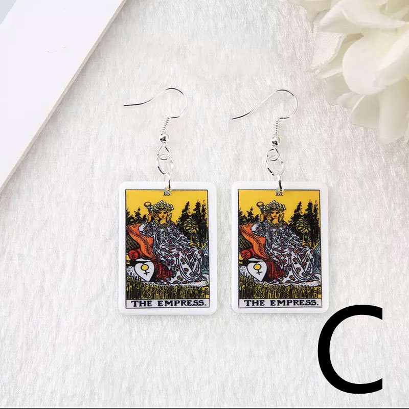 Carlo Card Game Chess Earrings Personality Resin Earrings
