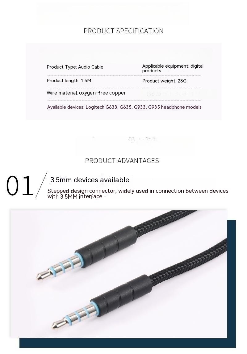 Title 1, Audio Cable Applicable G633 G635 G933 G935 Head...