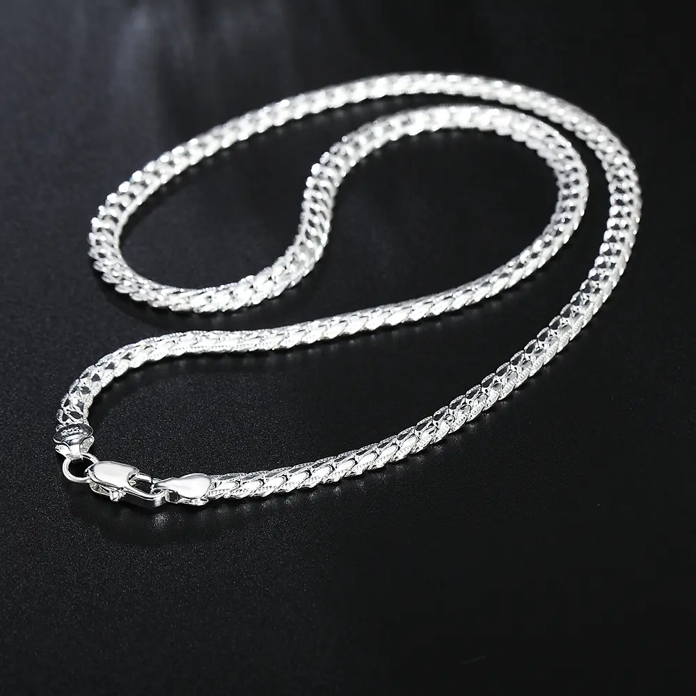 925 Silver Necklace Men's Necklace Fashion Simple Jewelry