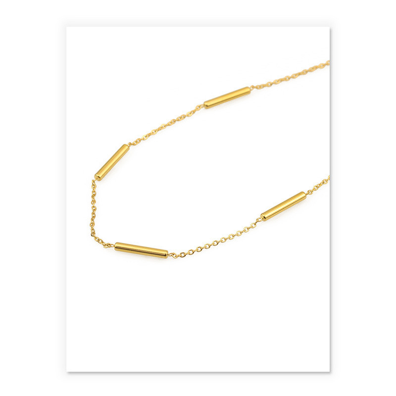 Vacuum Plating Real Gold Titanium Steel Necklace