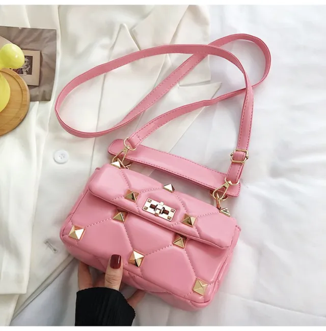 Fashion Western Style One shoulder Messenger Small Square Bag Pink - Shop at LoveMi