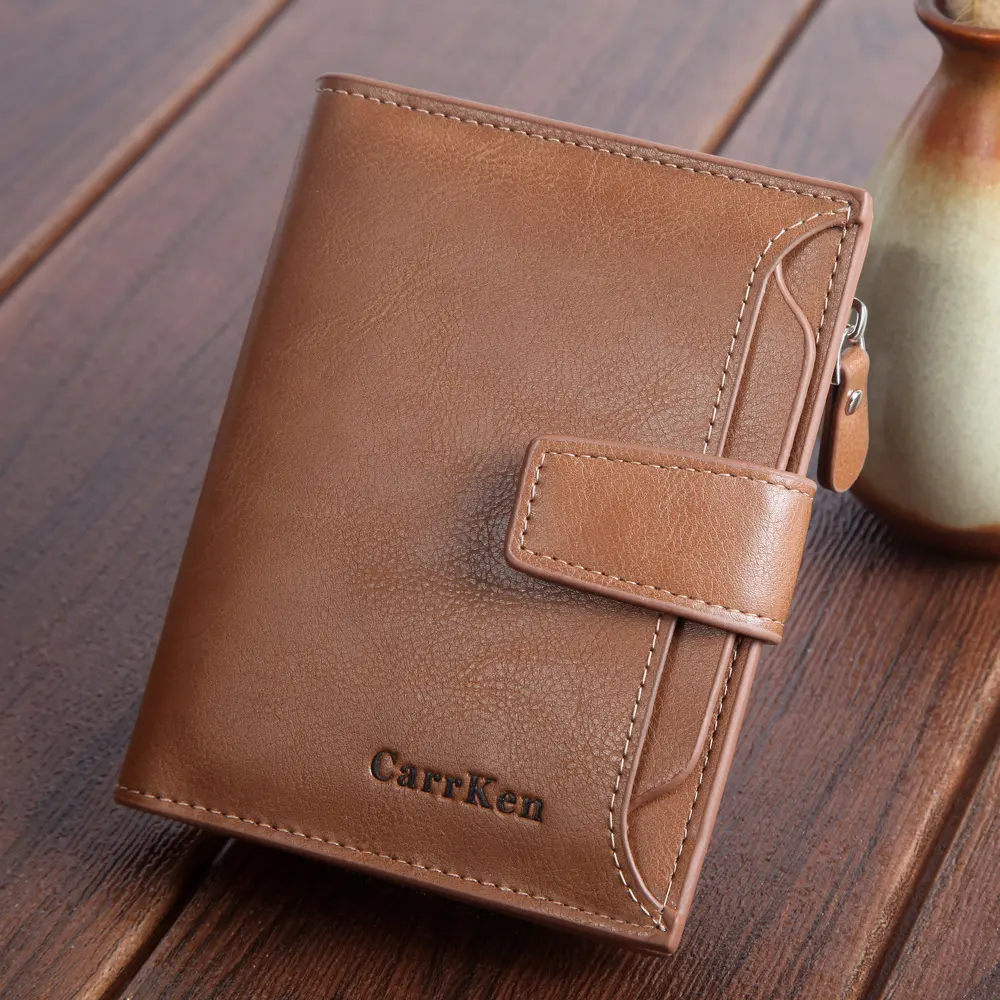 Men's Wallet Short Button Large Capacity