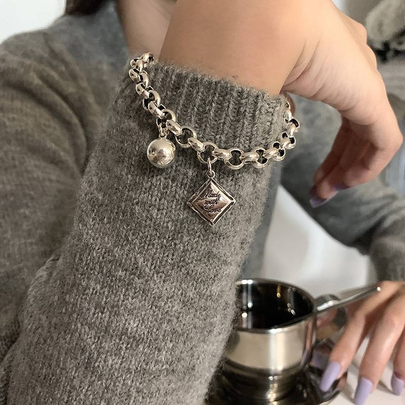 Retro English Square Brand Bracelet Female Korean Version Of Simple