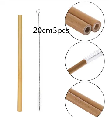 5pcs Natural Bamboo Straws – image 7