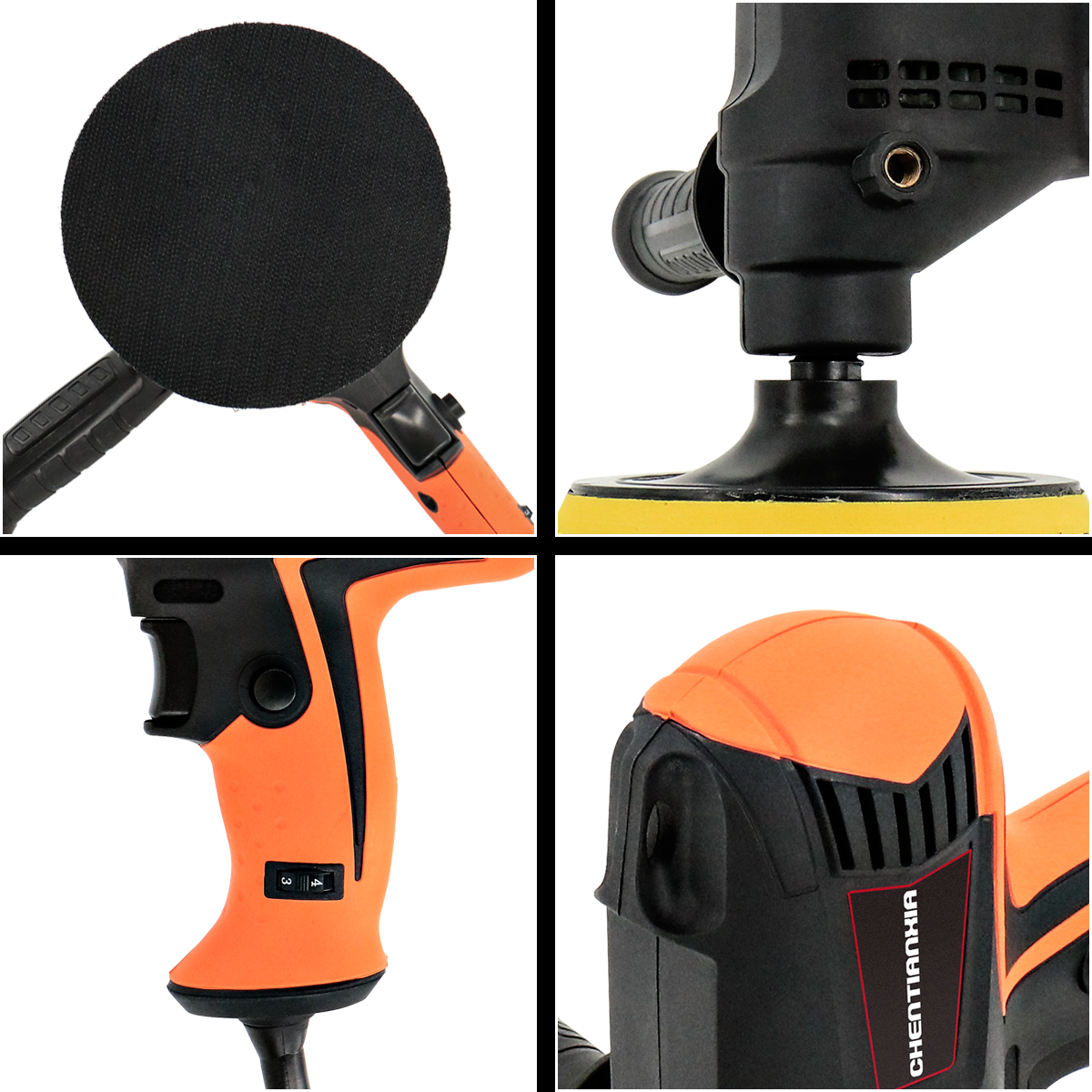 980W Heavy Duty Car Polisher Buffer Sander Waxing Kit 6 Speed With 5 Pad Bonnet 4