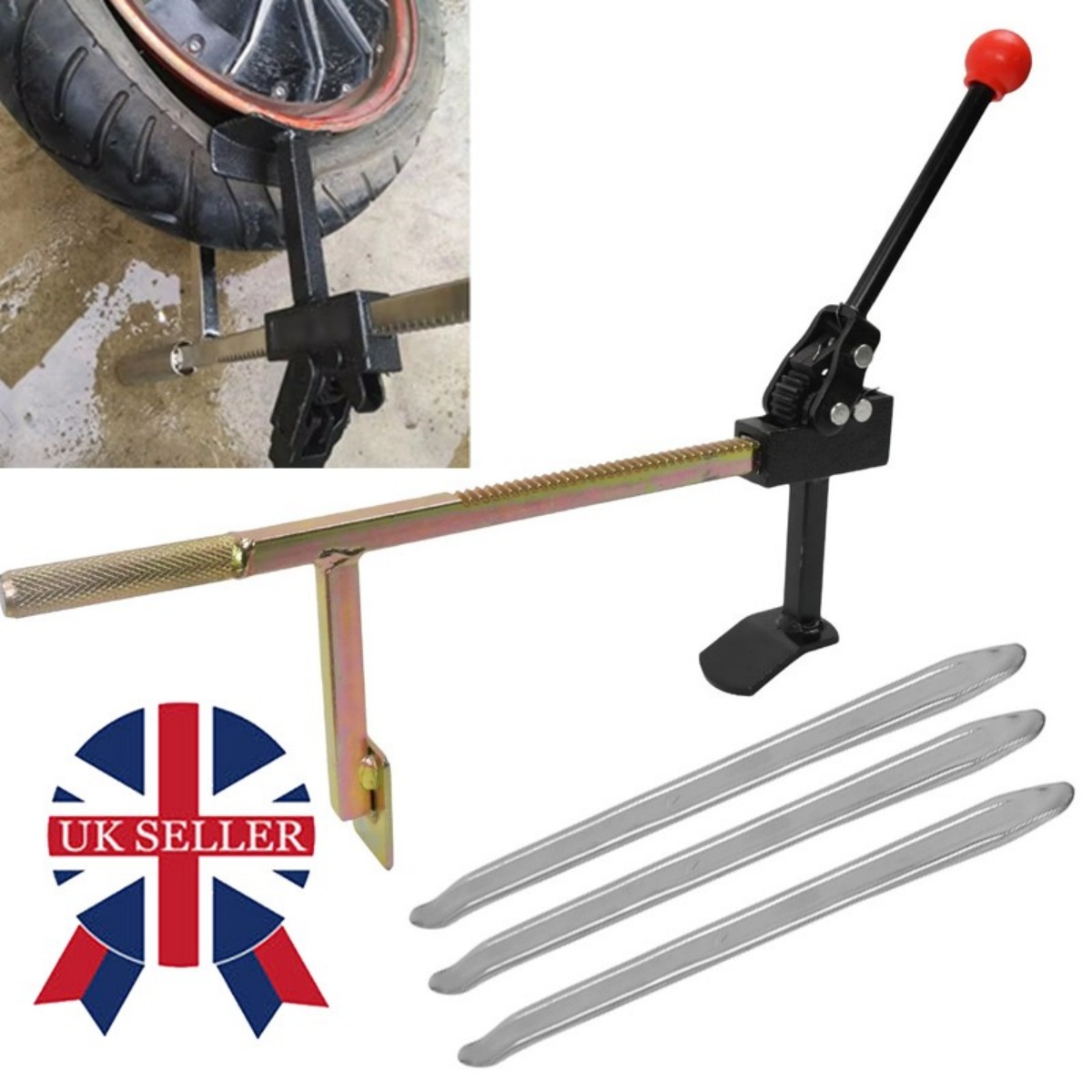 Portable Manual Tire Changer Bead Breaker Levers Garage Tool For Car Motorcycle — image 3