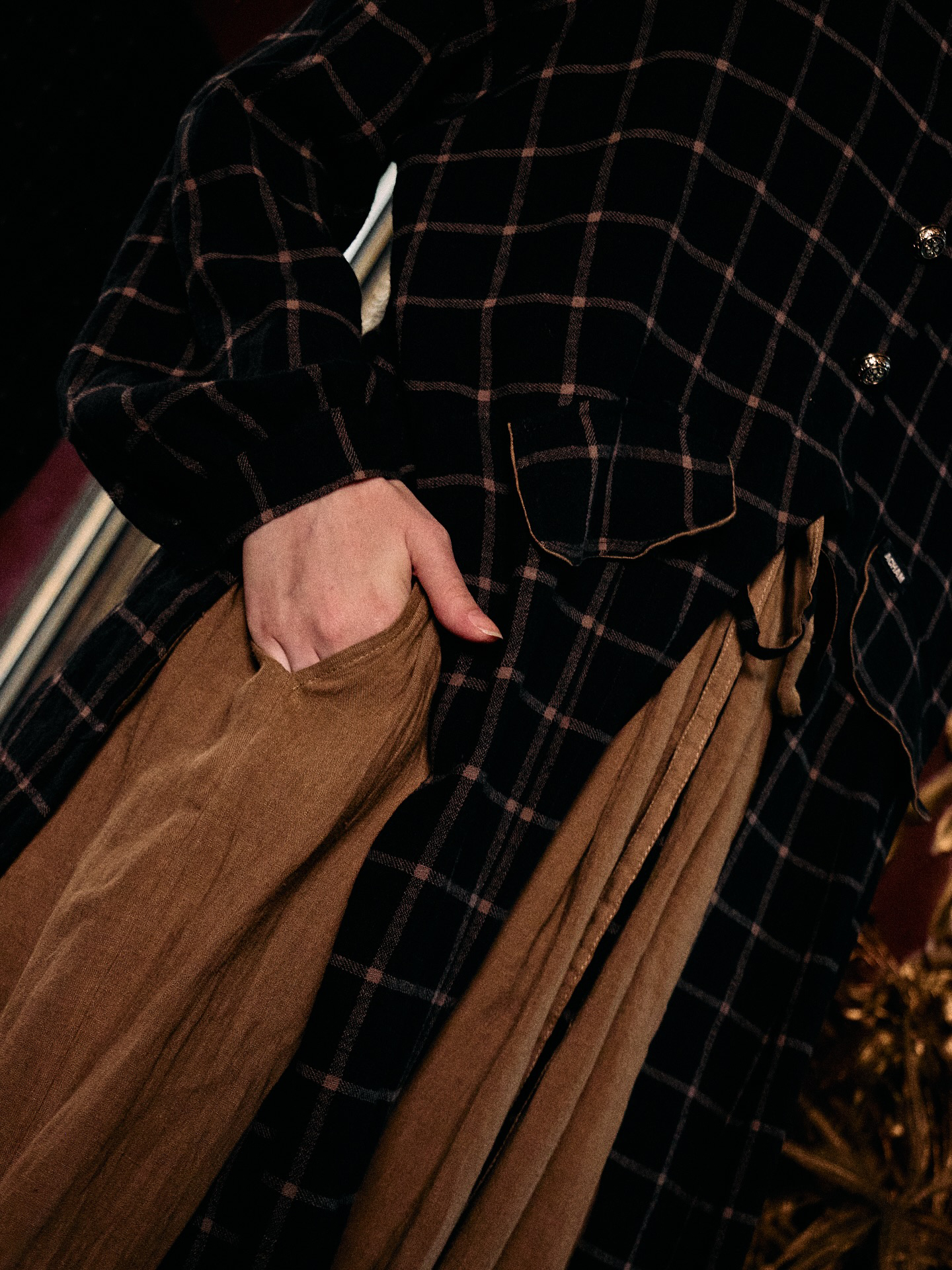 Plaid Coat and Maxi Dress Set, picture 6 of 8