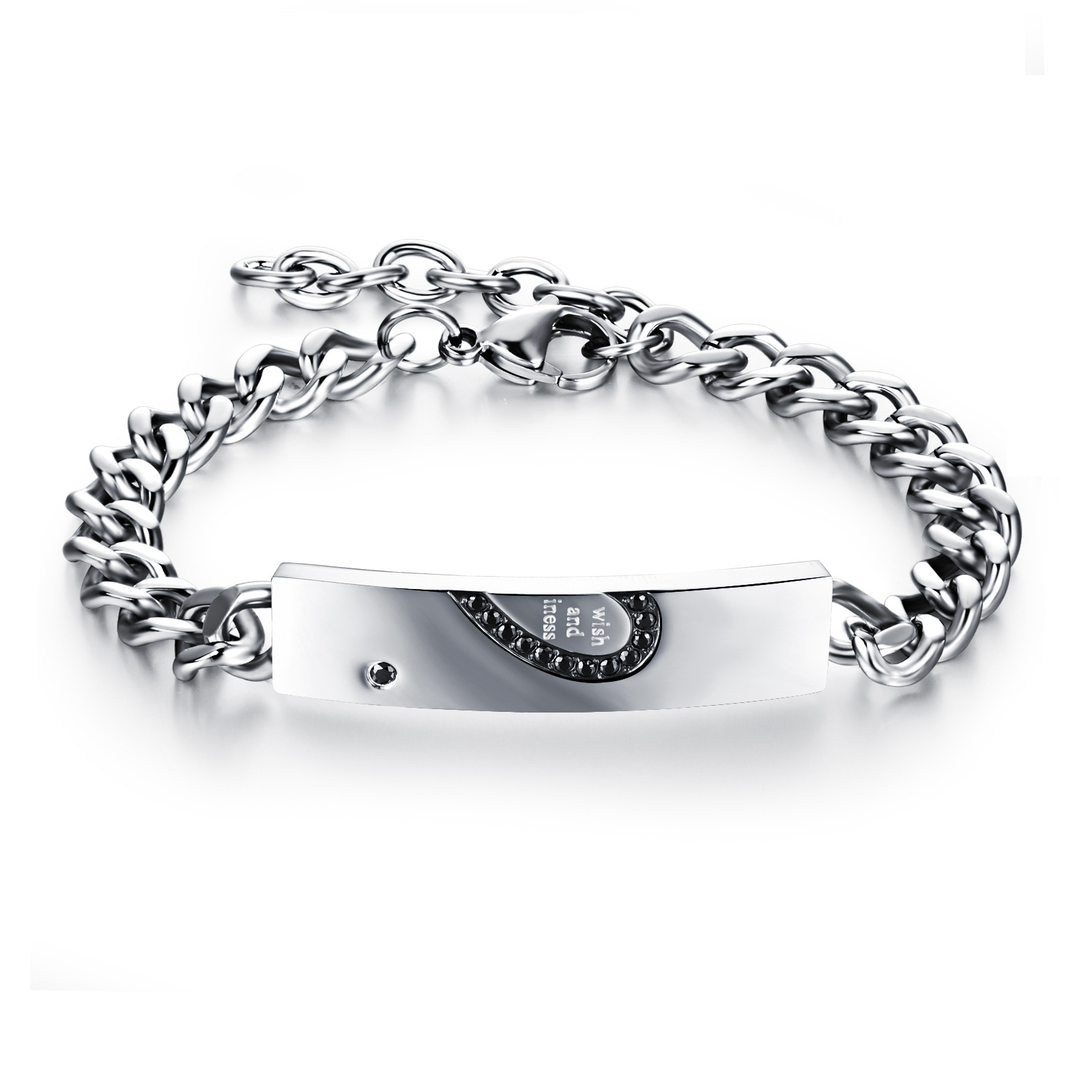 Title 4, Titanium stalen puzzel liefdespaar armband