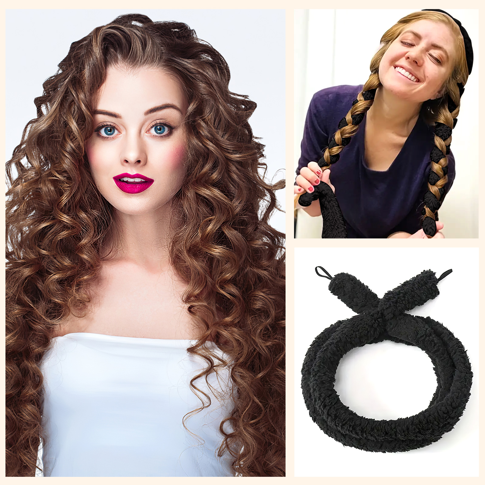 Satin Heatless Hair Curler, Lazy Natural Soft Wave DIY Heatless Curls For Sleep In Overnight, For All Hair Types 8