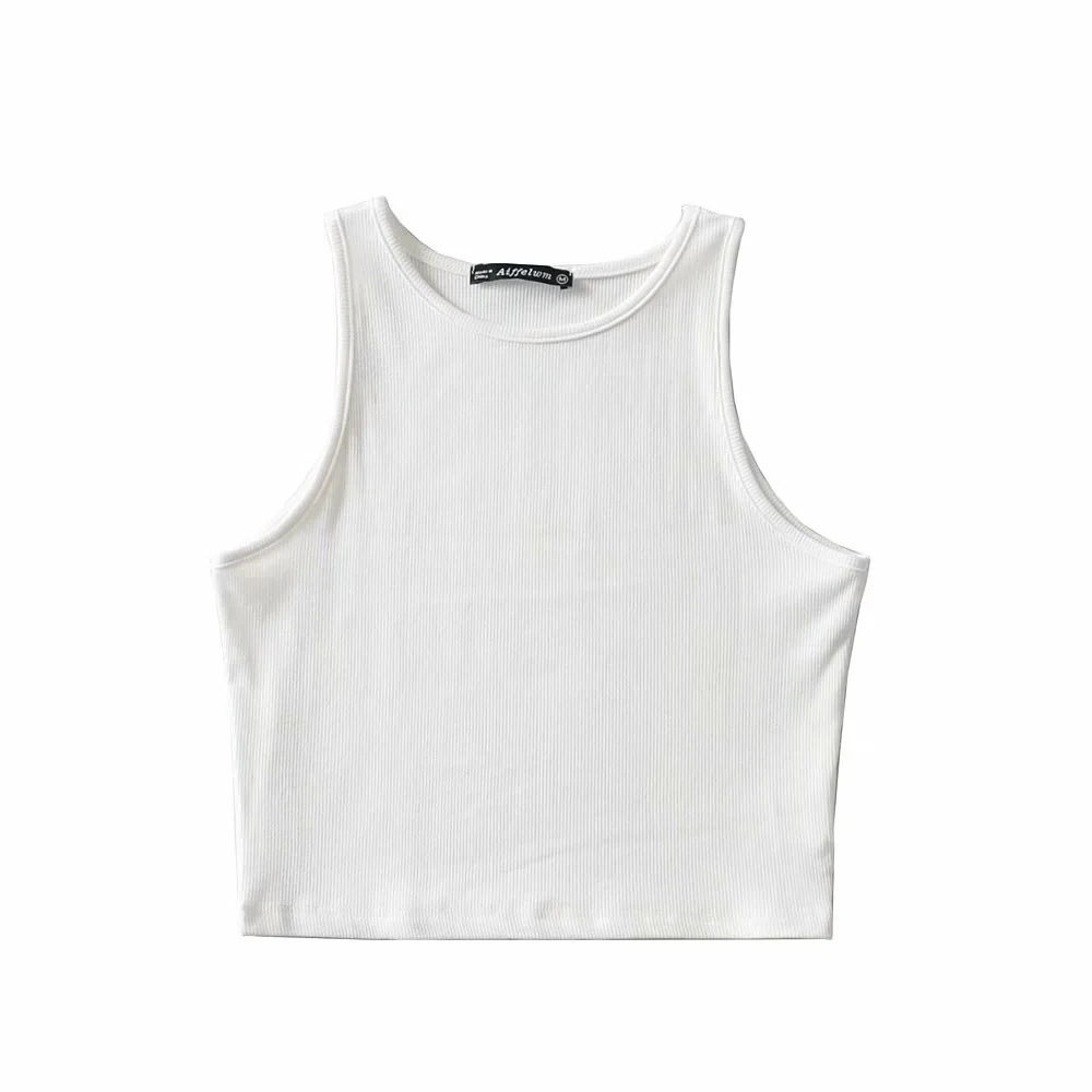 Women's Solid Color Fitness Sports Jersey Tank Top White - Shop at LoveMi