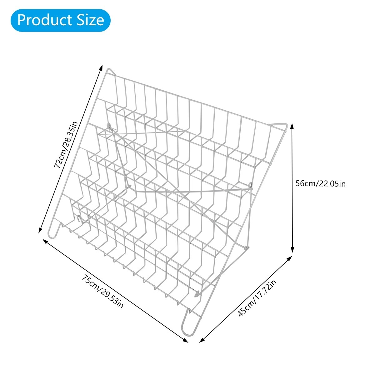 6 Tier Foldable Counter Card Book Rack Display Stand Wire Magazine White — image 2