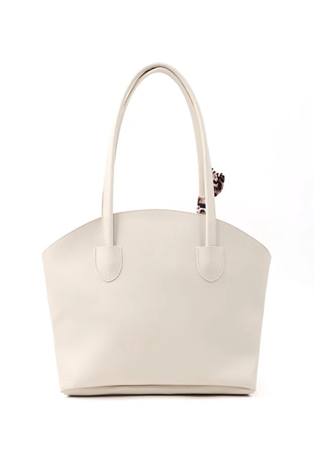 Faux Leather Zippered Shoulder Bag Single Compartment Handbag With Scarf Gift Womens Hand Shoulder Crossbody Bag White