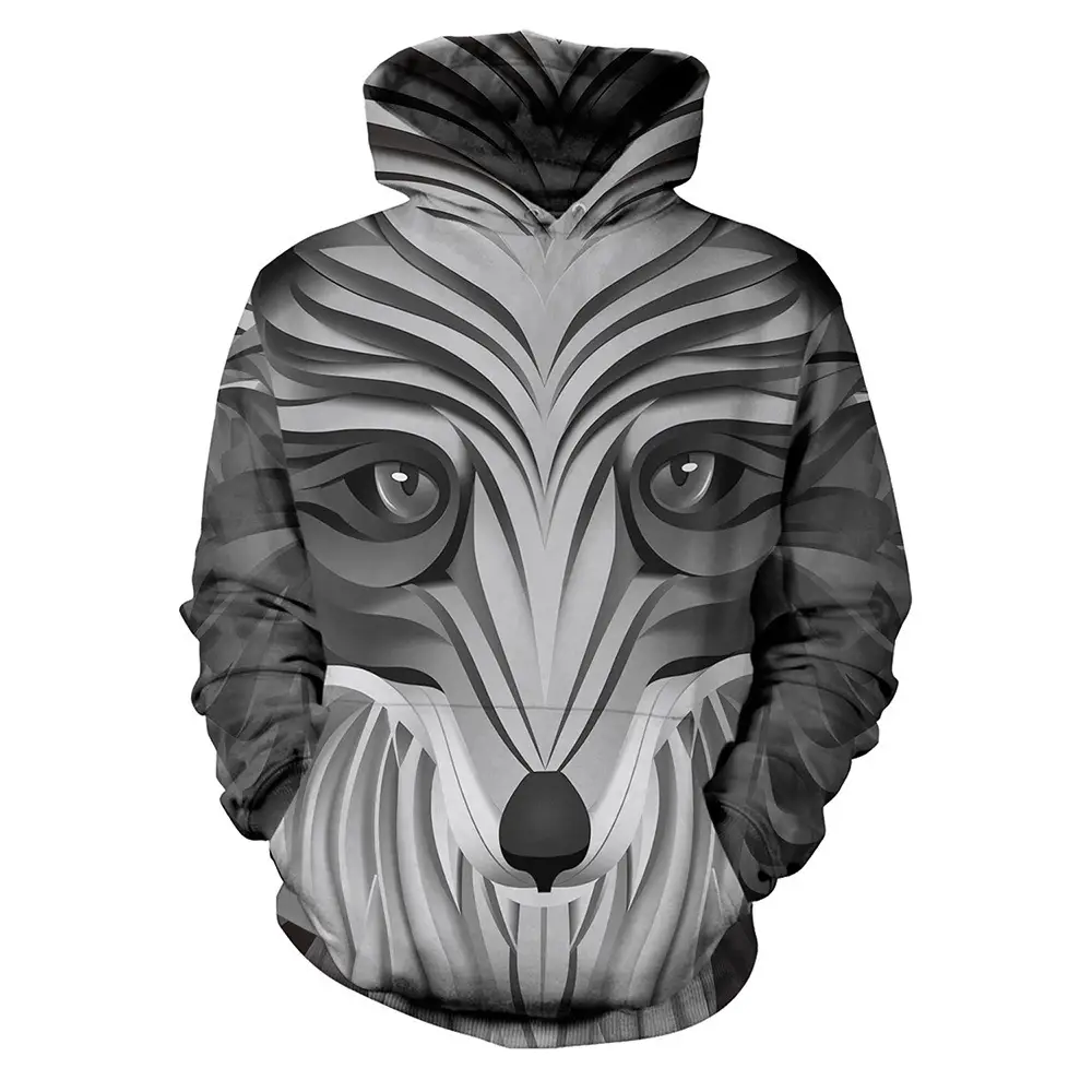 Colorful Nine-Tailed Fox 3D Digital Print Sweatshirt