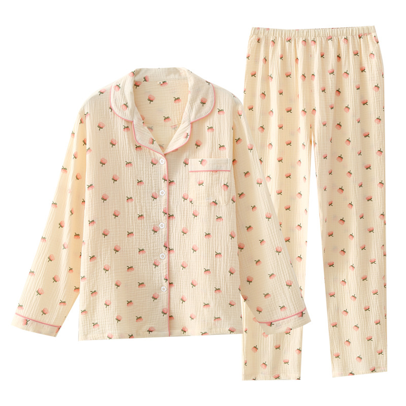 Title 17, Lapel Double Gauze Bubble Cotton Home Clothes