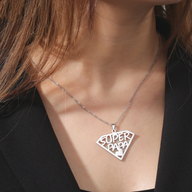 Women's Boho Heart Cutout Letter Pendant Necklace