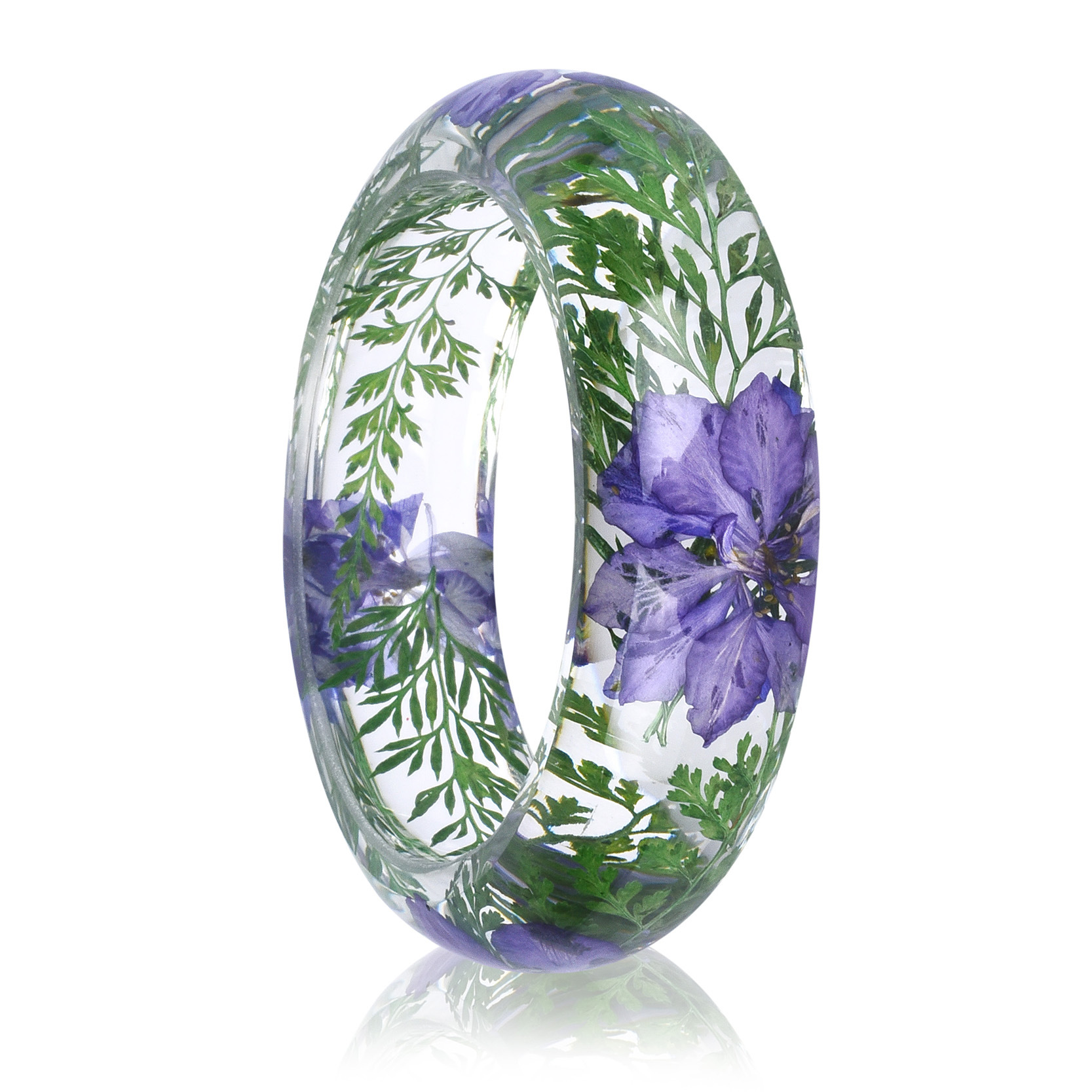 Personalized Epoxy Resin Crystal AB Glue Dried Flower Bracelet Jewelry