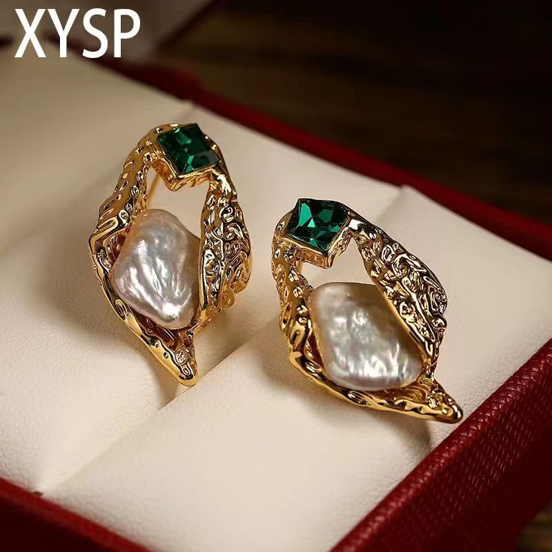 2026 New Baroque Pearl Stud Earrings, French Style 925 Sterling Silver Needle Earrings, Premium Jewelry