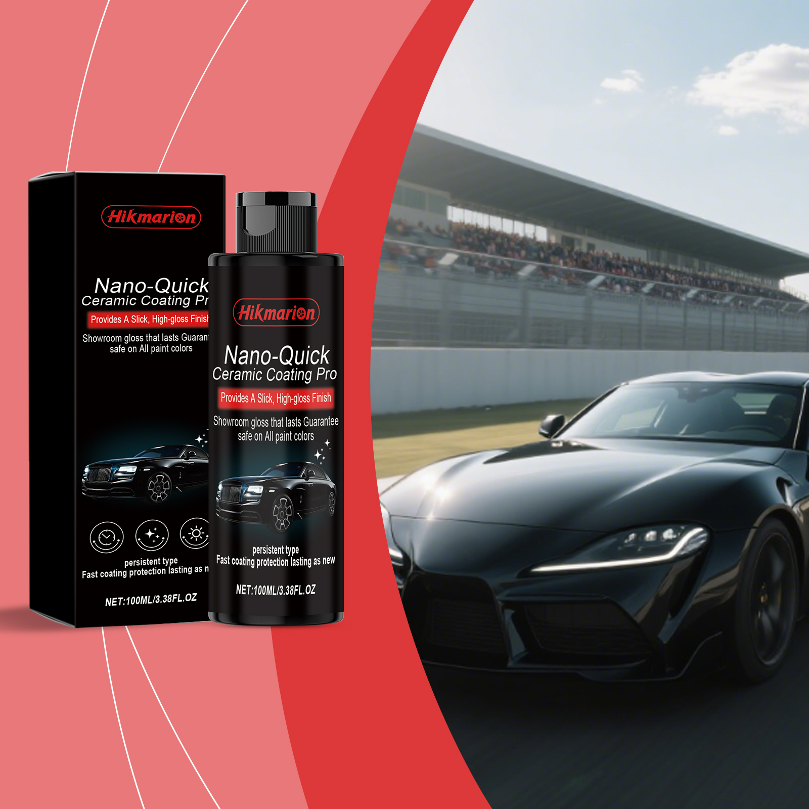 Car Surface Coating Polishing, Refurbishment, Brightening, Daily Cleaning And Maintenance, Nano Ceramic Coating Agent 100ml, 1 Box 2