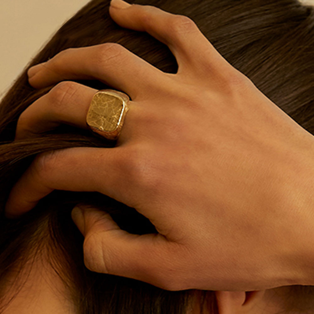 Tree Bark Texture Ring Niche Design Fashion