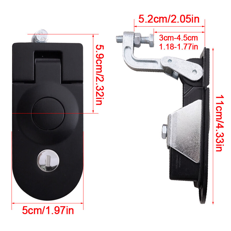 Door Compression Lever Lock Latch W 2 Keys For Boat RV Trailer Flush Mount — image 4