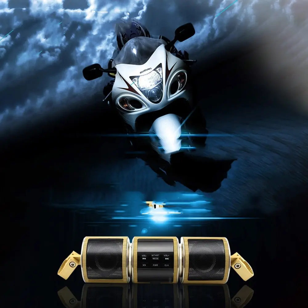 Bluetooth Motorcycle Handlebar Audio Amplifier Stereo Speaker