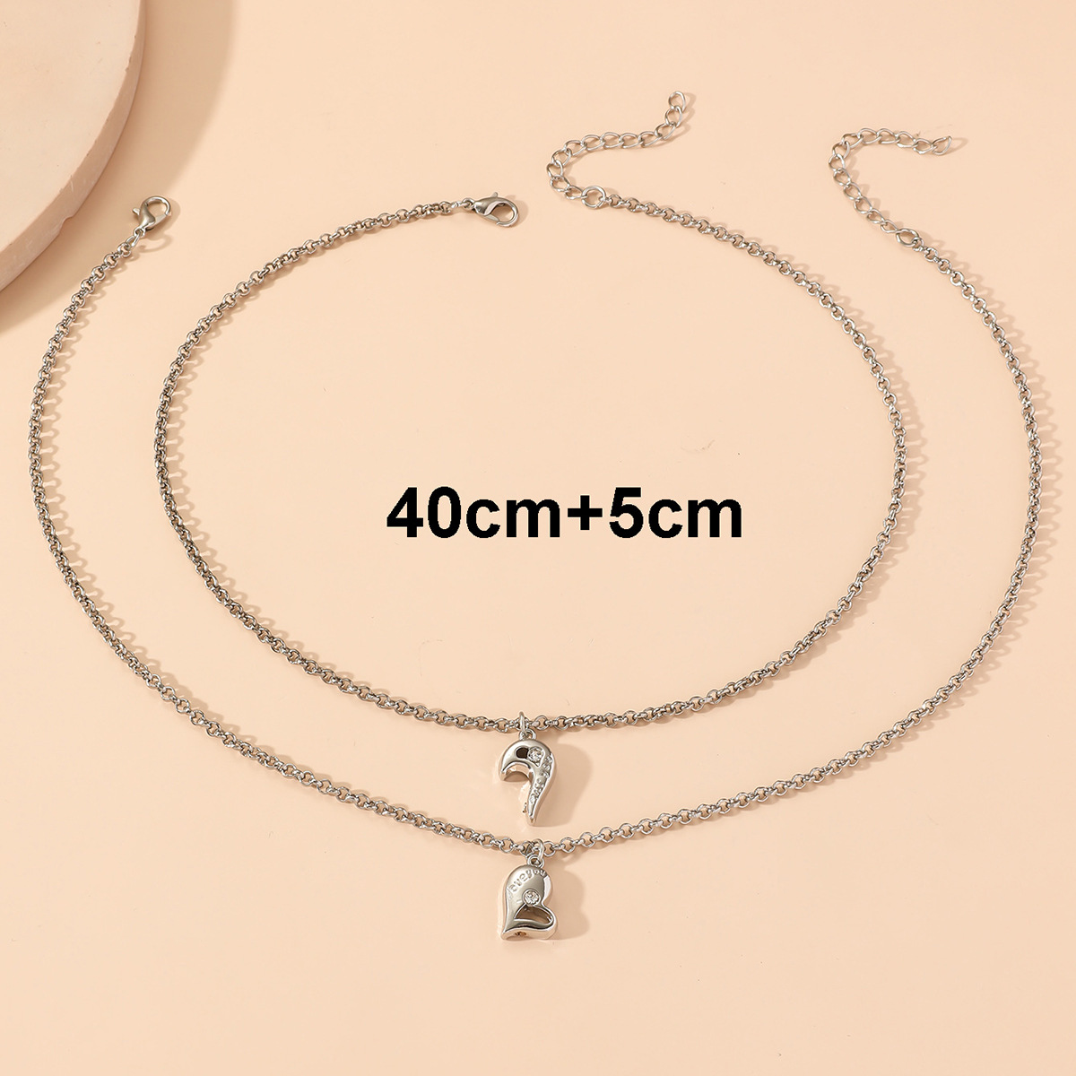Women's Fashionable All-match Heart-shaped Multi-part Pendant Necklace