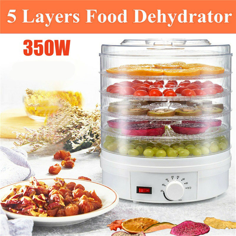 350W Electric Food Dehydrator Fruit Meat Beef Dryer Veg Preserver Machine 5 Tray