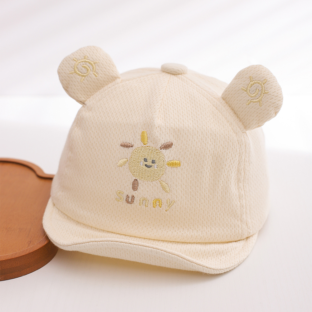 Summer Baby Mesh Breathable Sunshade Soft Brimmed Hat With Embroidered Small Sun And Three-dimensional Ears Baby Baseball Cap 5