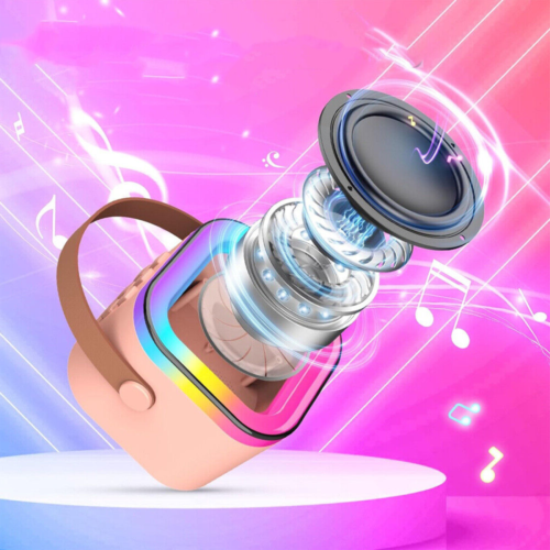 Portable Kids Mini Karaoke Machine Bluetooth Speaker With 2 Wireless Microphones For Boys Girls Home Party Birthday Gifts