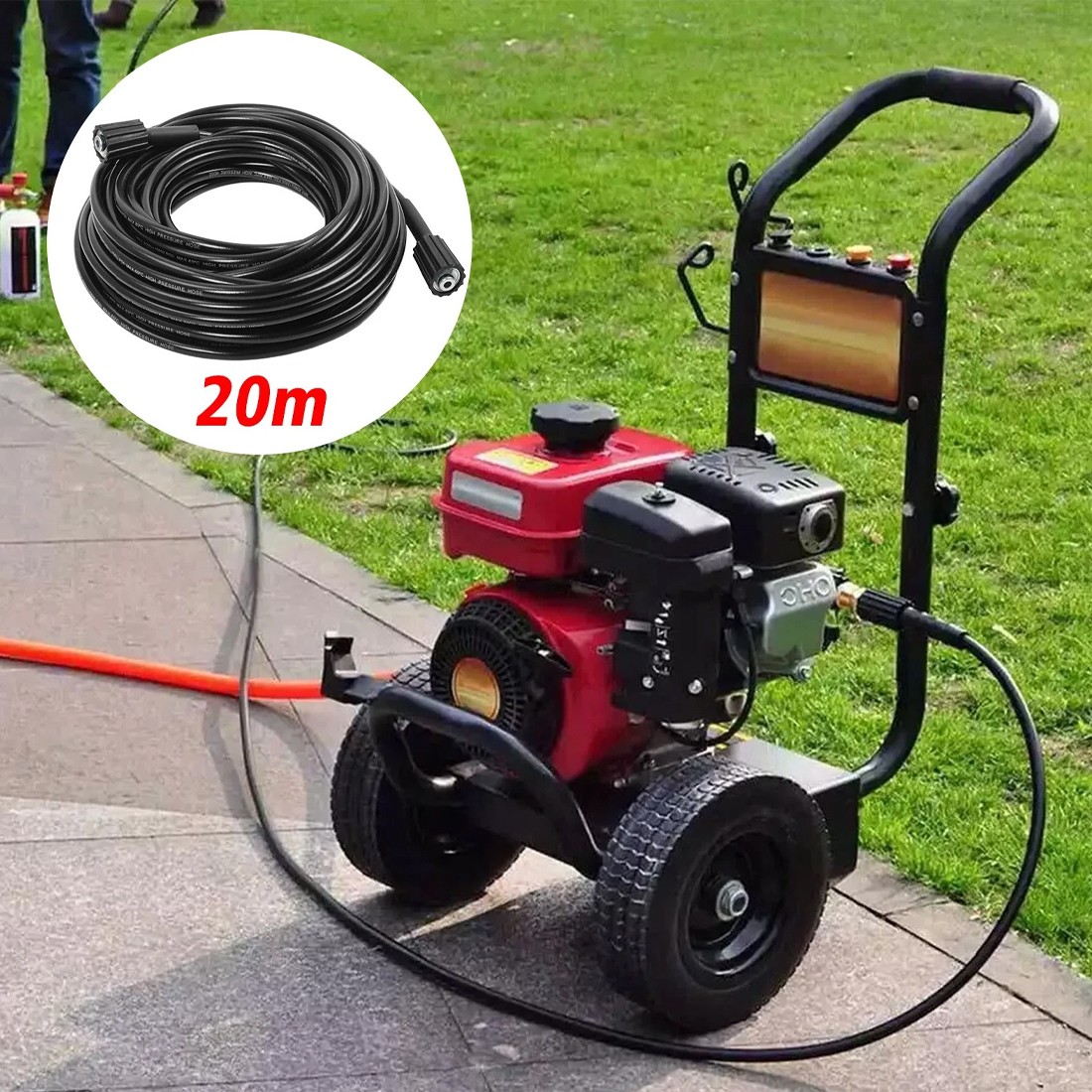 20-meter High-pressure Washer Hose M22-14 Series  Copper Threaded Connector