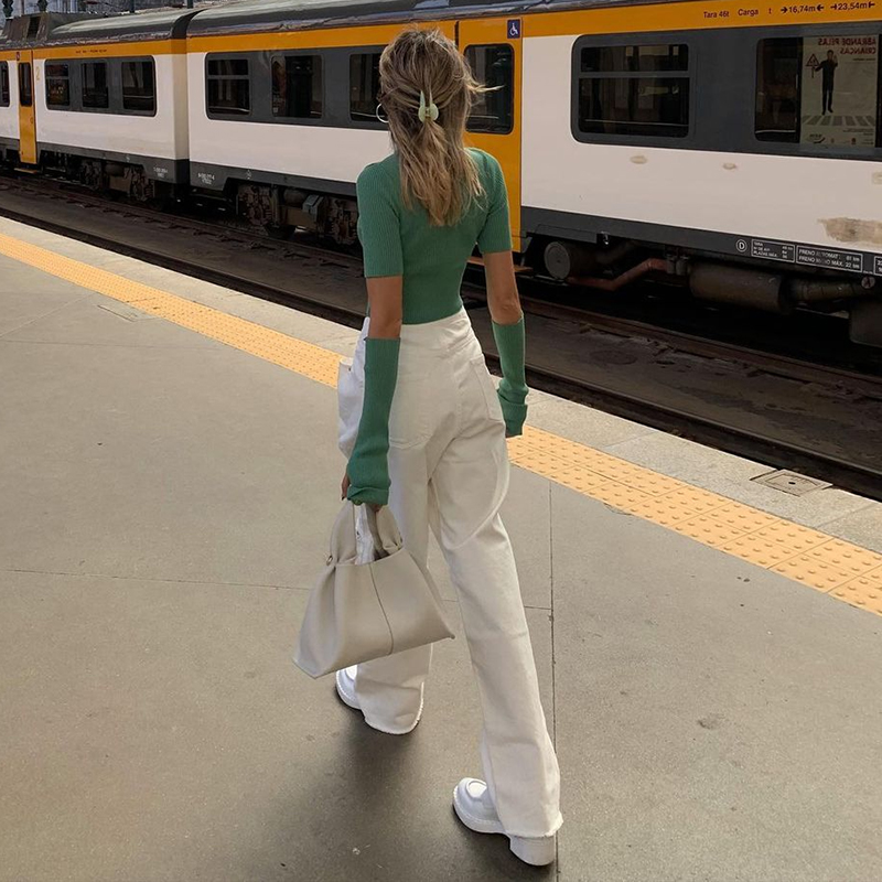 High Waist Slimming Hole Loose Harem Pants