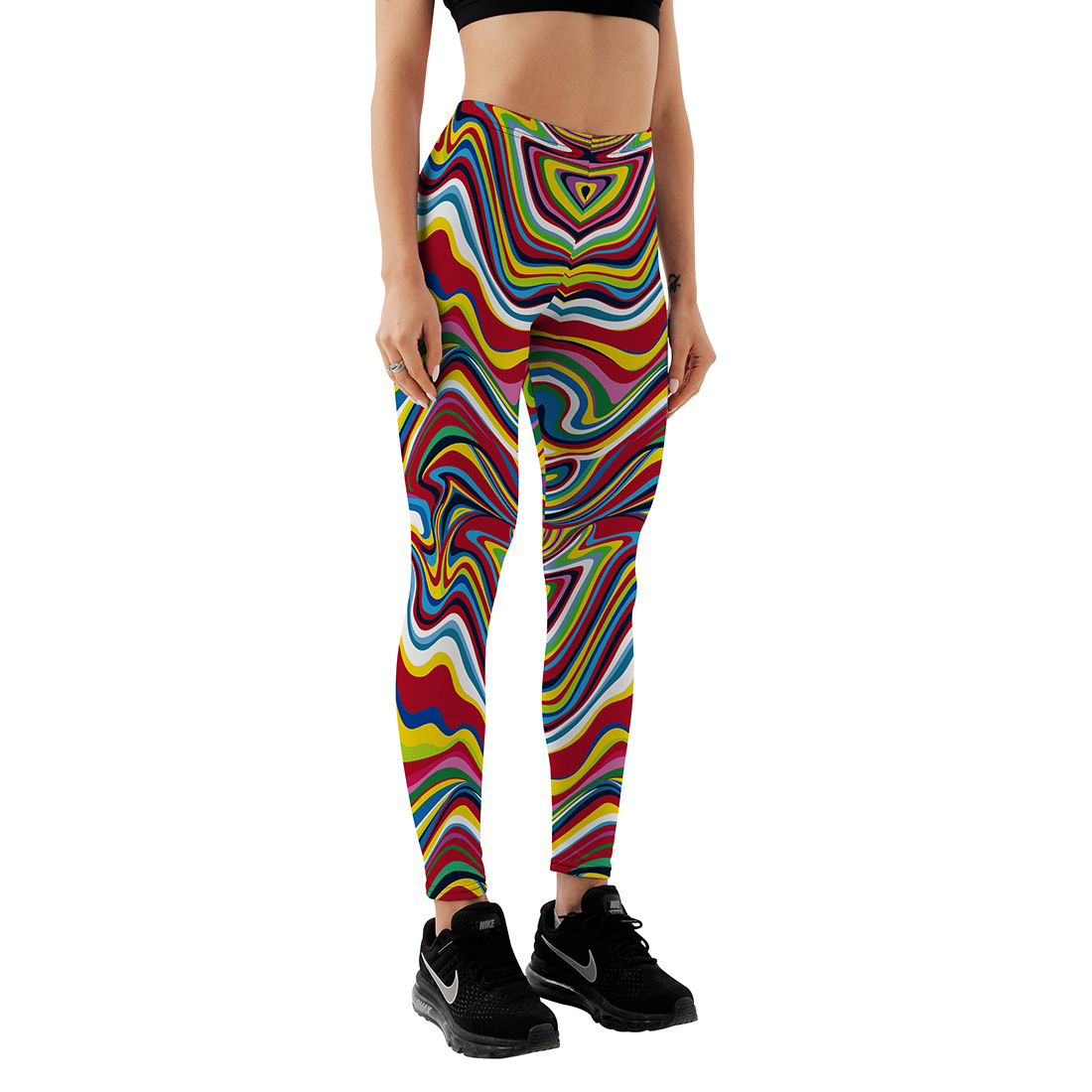 Title 5, Leggings sportivi da yoga con stampa a colori v...