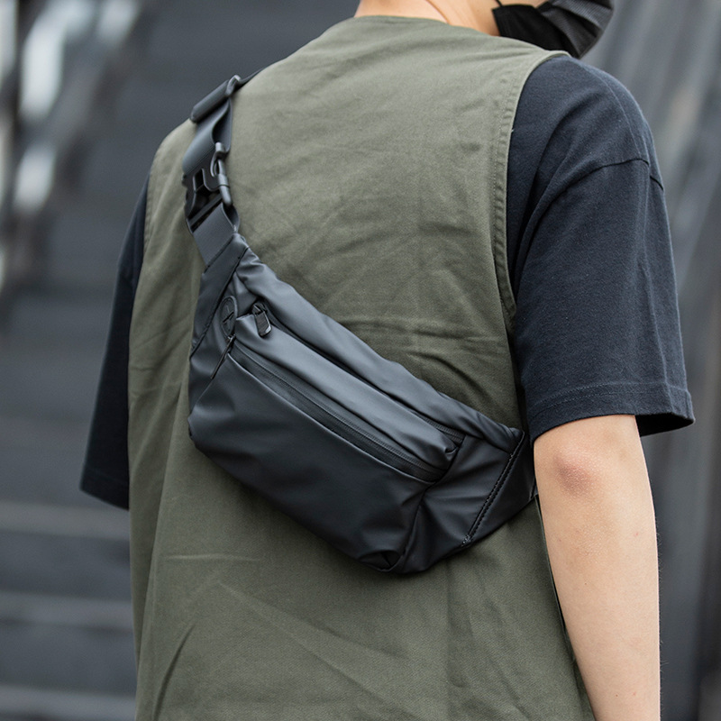 Travel Bag Zipper Waterproof Men's Chest Black - Shop at LoveMi