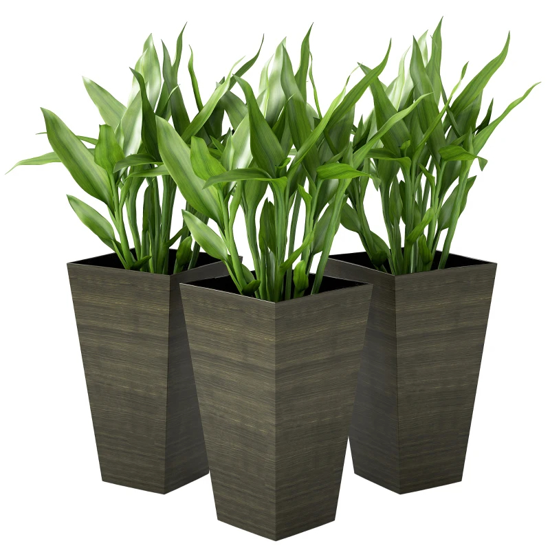 Set Of 3 Tall Planters