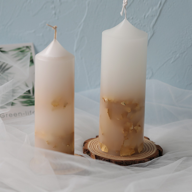 Candle Plastic Mold Pointed Cylinder Mold Art Oil Painting Gradient Color Aromatherapy Candle DIY Material