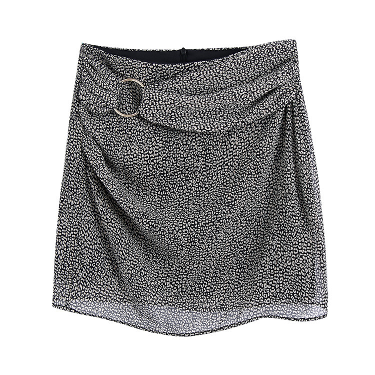European And American Spring And Summer New Urban Casual Women's Animal Print Belted Skirt