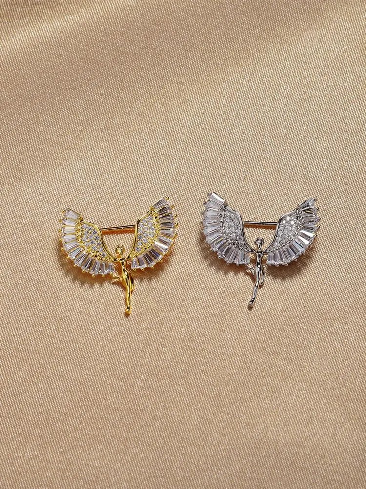 Angel Brooch Temperament Corsage Neckline Small Pin Fixed Clothes Chest Anti-light Buckle Artifact