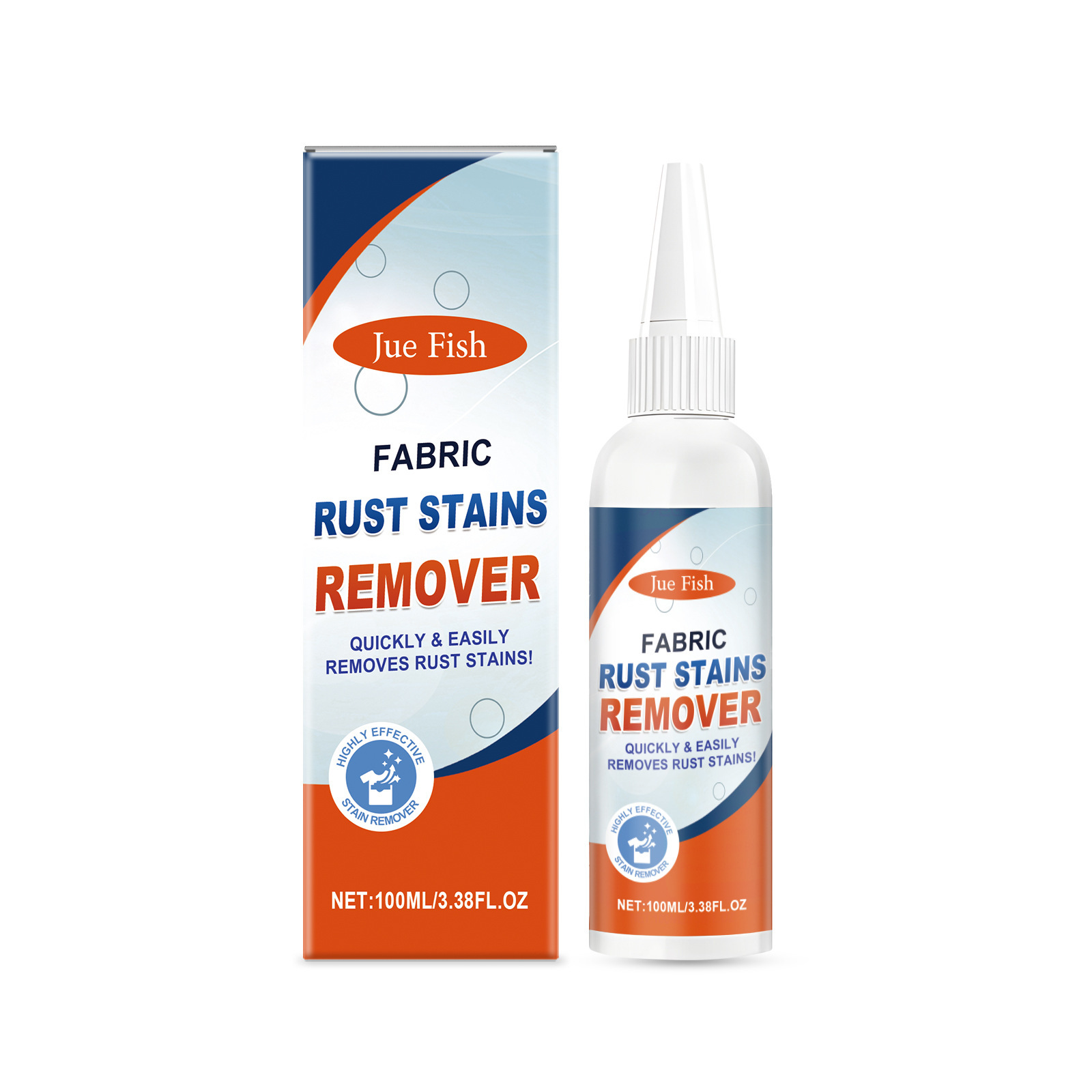 JUEFISH Fabric Rust Remover Has A Gentle Formula That Cares For Clothes, Removes Stains, And Keeps Fabrics Soft And Like New.